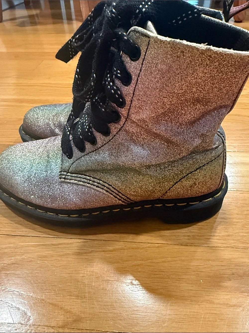 Dr. Martens 1460 rainbow Glitter boots size 7.